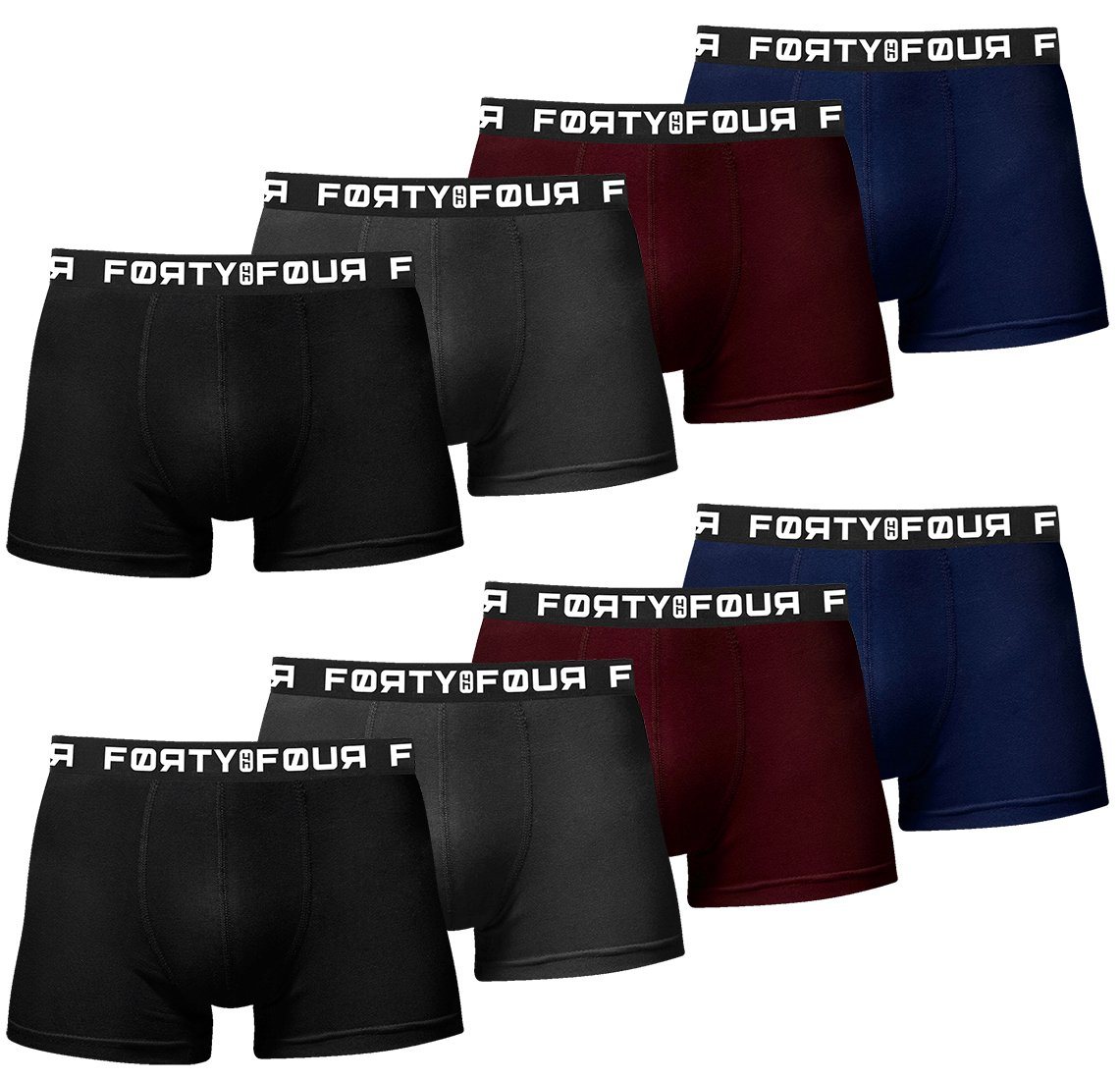 FortyFour Boxershorts Herren Männer Unterhosen Baumwolle Premium Qualität perfekte Passform (Vorteilspack, 8er Pack) S - 7XL von FortyFour