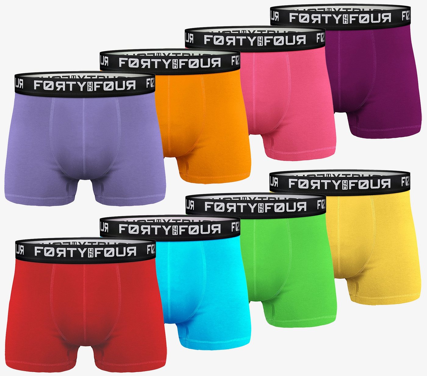 FortyFour Boxershorts Herren Männer Unterhosen Baumwolle Premium Qualität perfekte Passform (Vorteilspack, 8er Pack) S - 7XL von FortyFour