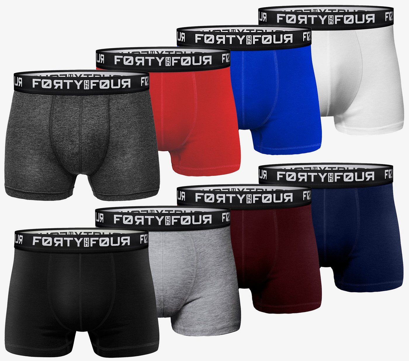 FortyFour Boxershorts Herren Männer Unterhosen Baumwolle Premium Qualität perfekte Passform (Vorteilspack, 8er Pack) S - 7XL von FortyFour