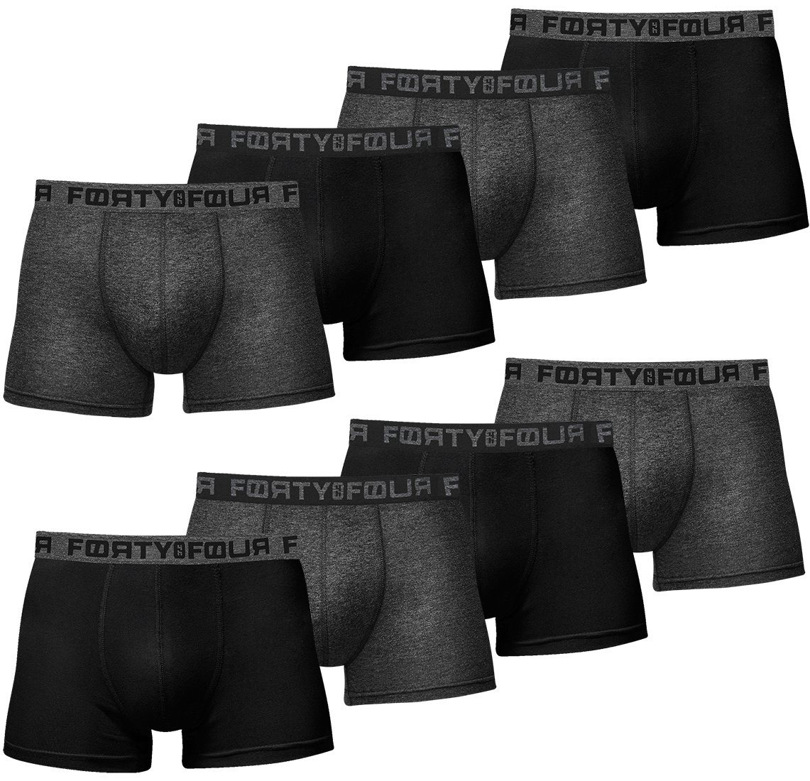 FortyFour Boxershorts Herren Männer Unterhosen Baumwolle Premium Qualität perfekte Passform (Vorteilspack, 8er Pack) S - 7XL von FortyFour