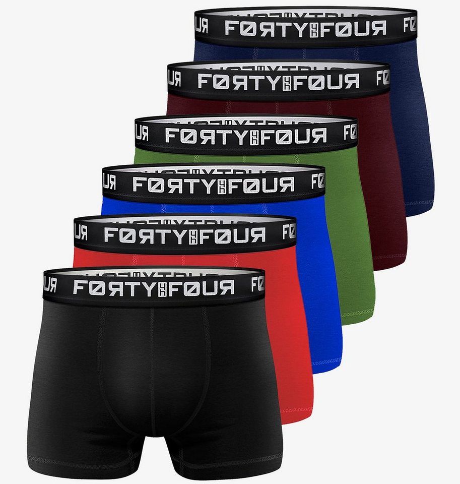 FortyFour Boxershorts Herren Männer Unterhosen Baumwolle Premium Qualität perfekte Passform (Vorteilspack, 6er Pack) S - 7XL von FortyFour