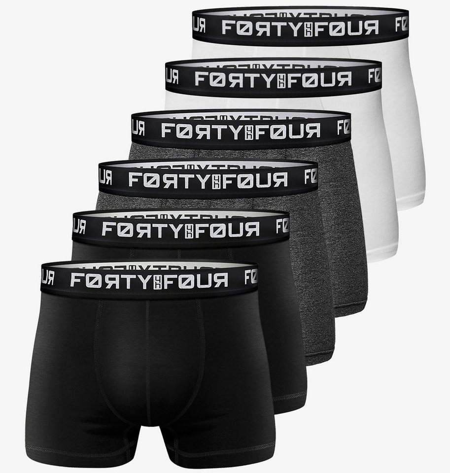 FortyFour Boxershorts Herren Männer Unterhosen Baumwolle Premium Qualität perfekte Passform (Vorteilspack, 6er Pack) S - 7XL von FortyFour