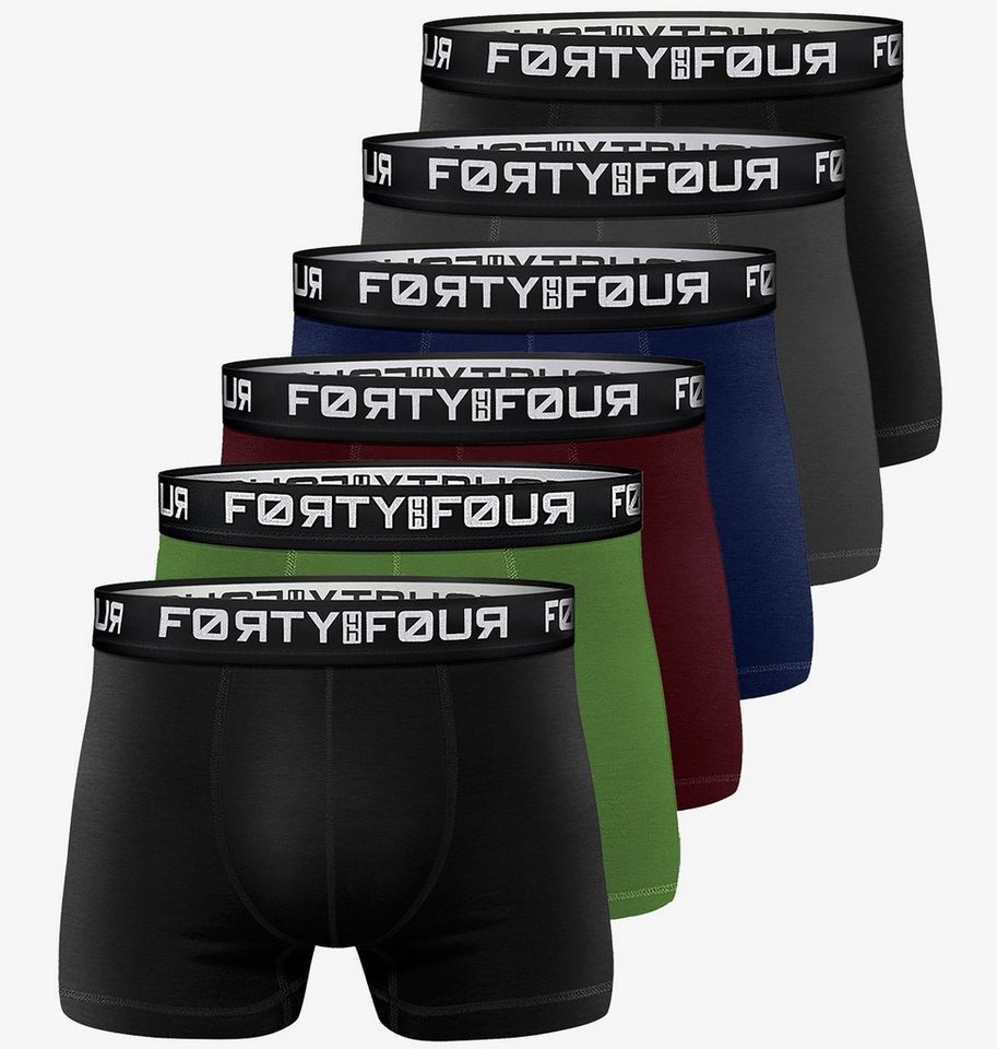 FortyFour Boxershorts Herren Männer Unterhosen Baumwolle Premium Qualität perfekte Passform (Vorteilspack, 6er Pack) S - 7XL von FortyFour