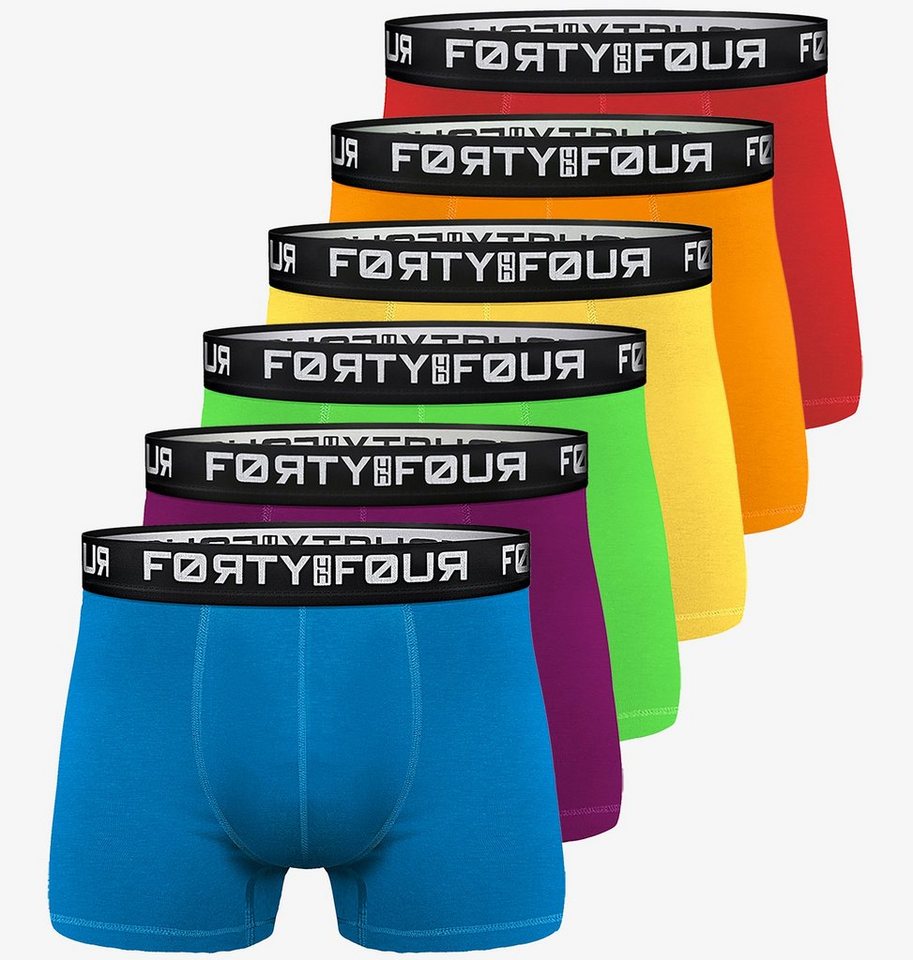 FortyFour Boxershorts Herren Männer Unterhosen Baumwolle Premium Qualität perfekte Passform (Vorteilspack, 6er Pack) S - 7XL von FortyFour