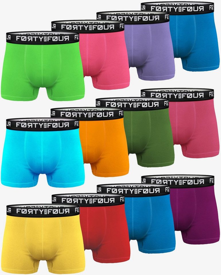 FortyFour Boxershorts Herren Männer Unterhosen Baumwolle Premium Qualität perfekte Passform (Sparpack, 12er Pack) S - 7XL von FortyFour