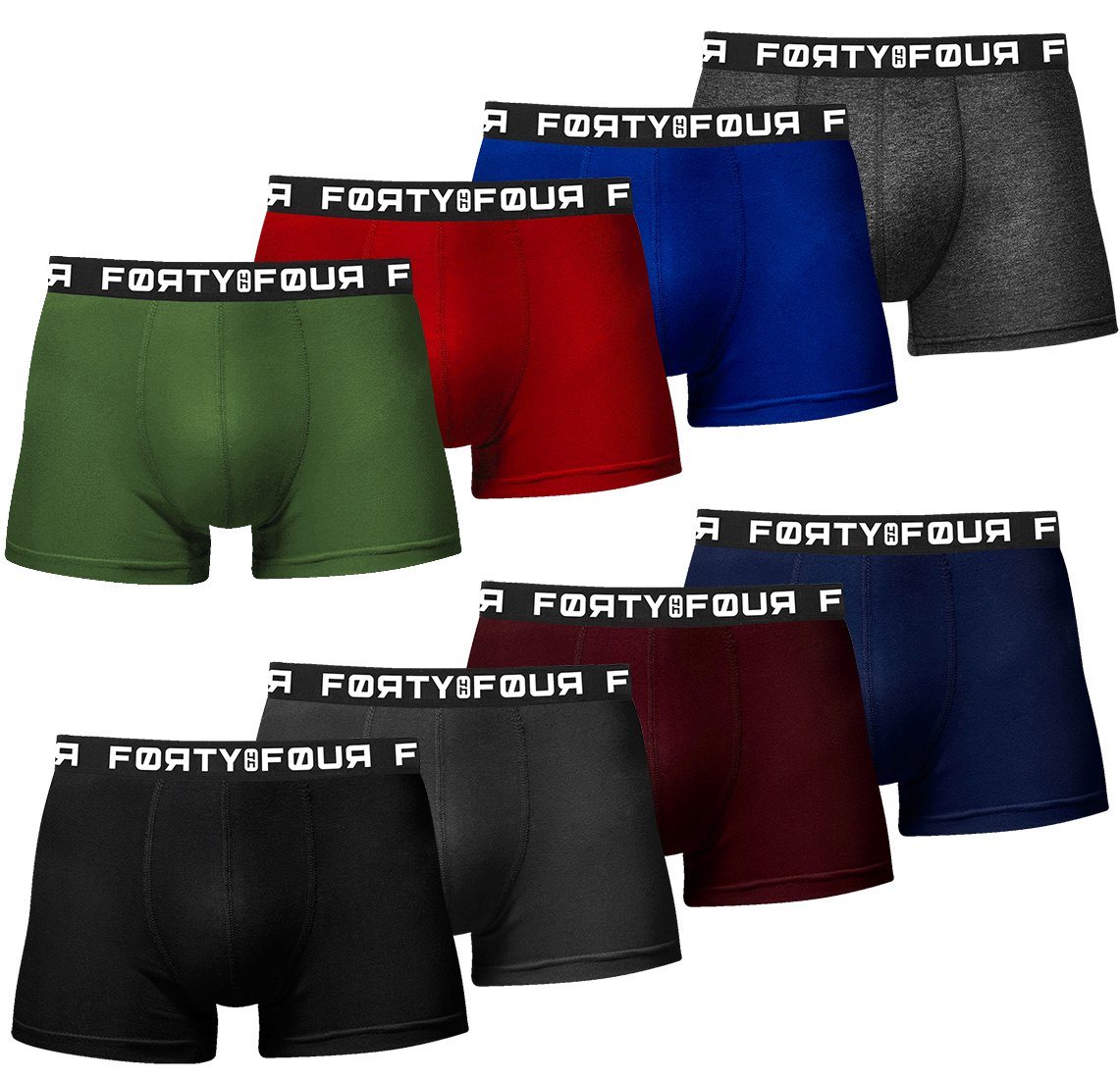 FortyFour Boxershorts Herren Männer Unterhosen Baumwolle Premium Qualität perfekte Passform (Vorteilspack, 8er Pack) S - 7XL von FortyFour