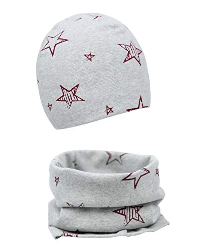 Foruhoo Baby Mädchen Beanie Mütze + Schlauchschal 2er Set, Wintermütze für Jungen Mädchen (Sterne, 43) von Foruhoo