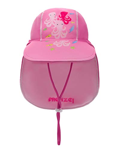 Foruhoo Baby Mütze UV-Schutz 50 mit Kordelzug for Jungen, Breite Krempe Sommerhut Sonnenhut (51cm / 18-36 Monate, Krake Pink) von Foruhoo