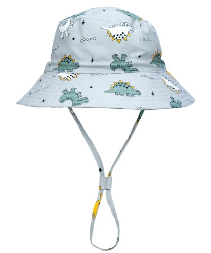 Baby Sonnenhut Kinder Hut, Sommerhut Mütze for Jungen Mädchen mit Verstellbar Kordelzug(#1 Grau,50) von Foruhoo