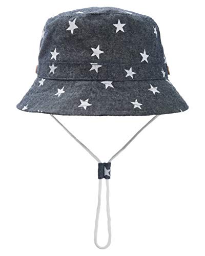 Foruhoo Baby Sonnenhut Kinder Hut, Sommerhut Mütze for Jungen Mädchen mit Verstellbar Kordelzug (54cm / 4-8 Jahre, dunkelblau) von Foruhoo