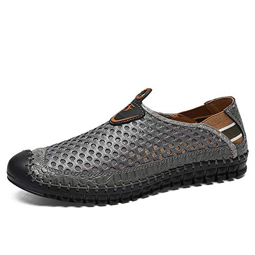 Xinghuanhua Fahrschuhe Sommer Mesh Freizeitschuhe Für Männer Atmungsaktiv Nähte Müßiggänger rutschfeste Flache Kollisionsvermeidung Runde Zehe Slip-on Outdoor Strand Wilde Schuhe Wasserschuhe 38-48 von Xinghuanhua