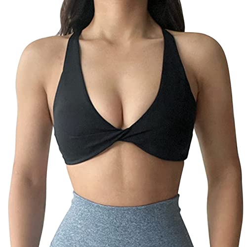 Damen Vorderverschluss BH Starker Halt Sport BH Polsterung Bustier Frauen Unsicht V-Ausschnitt Unsichtbarer Komfort-BH Nahtlose Stretch Push up Yoga Bra Nahtlose Joggen Yoga Fitness Bra von Fossean