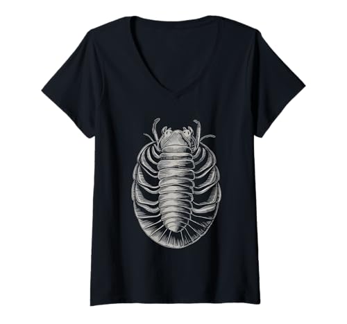 Damen Trilobit T-Shirt mit V-Ausschnitt von Fossil Trilobite Paleontologist Trilobites