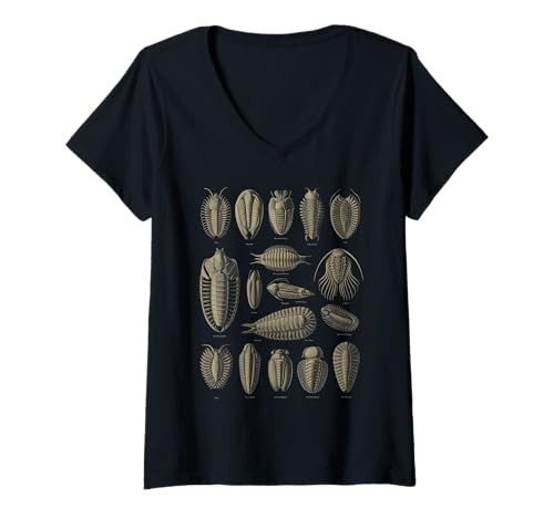 Damen Trilobiten | Galerie | Fossilien T-Shirt mit V-Ausschnitt von Fossil Trilobite Paleontologist Trilobites