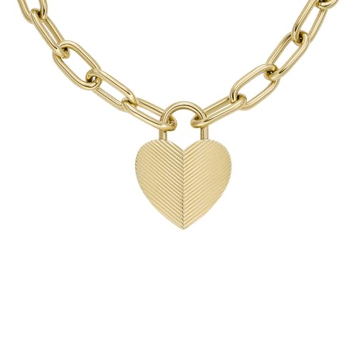FOSSIL Damenkette Harlow Linear Texture Anhänger Heart Edelstahl goldfarben, JF04656710 FOSSIL Damenkette Harlow Linear Texture Anhänger Heart Edelstahl goldfarben, JF04656710 von Fossil