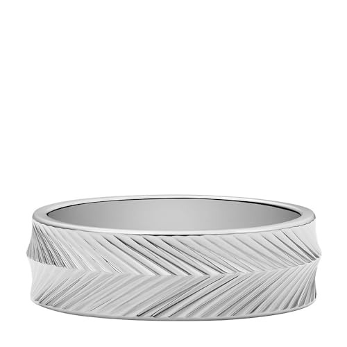 FOSSIL Damen-Edelstahlband Ringe, 6, Metallisches Silber von FOSSIL