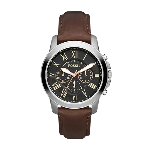 Fossil Herren Chronograph Quarz Uhr mit Leder Armband FS4813 von Fossil