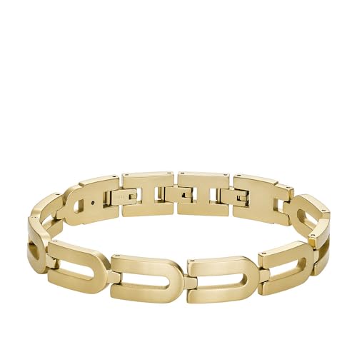 Fossil Herren-Gliederarmband Heritage D-Link Chain Edelstahl goldfarben, JF04691710 von Fossil