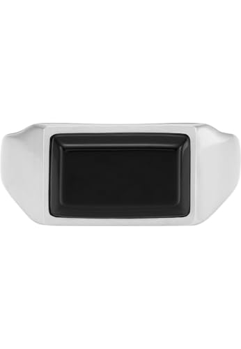 Fossil Herren-Siegelring All Stacked Up Achat schwarz, JF0460304012 von Fossil