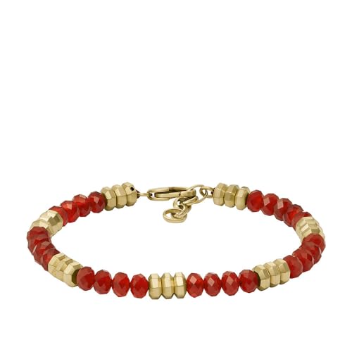 Fossil Herrenarmband All Stacked Up Beads Achat rot, JF04606710 von Fossil