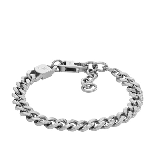 Fossil Herrenarmband Harlow Linear Texture Chain Edelstahl, JF04697040 von Fossil
