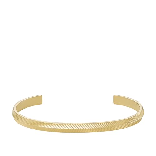 Fossil Herrenarmspange Harlow Linear Texture Edelstahl goldfarben, JF04610710 von Fossil
