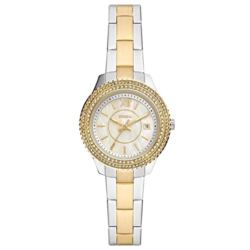Fossil Stella Watch für Damen, Quarz-Dreizeiger-Datumswerk mit Edelstahlarmband von Fossil