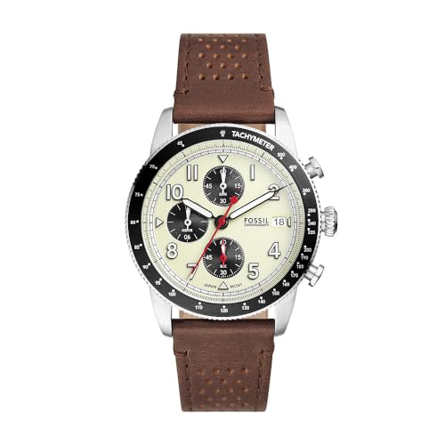 Fossil Sport Tourer uhr für Herren, Chronographenwerk mit Edelstahl- oder Lederarmband, Weiß, 42MM Fossil Sport Tourer uhr für Herren, Chronographenwerk mit Edelstahl- oder Lederarmband, Weiß, 42MM von Fossil