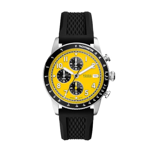 Fossil Sport Tourer uhr für Herren, Chronographenwerk mit Edelstahl- oder Lederarmband, Gelb, 42MM Fossil Sport Tourer uhr für Herren, Chronographenwerk mit Edelstahl- oder Lederarmband, Gelb, 42MM von Fossil