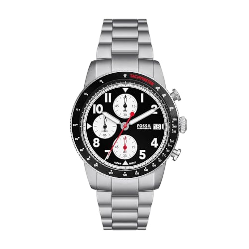 Fossil Sport Tourer uhr für Herren, Chronographenwerk mit Edelstahl- oder Lederarmband, Schwarz, 42MM Fossil Sport Tourer uhr für Herren, Chronographenwerk mit Edelstahl- oder Lederarmband, Schwarz, 42MM von Fossil