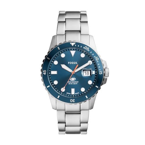 Fossil Blue uhr für Herren, Quarzwerk mit Edelstahl- oder Lederarmband, Blau und Silberton, 42MM Fossil Blue uhr für Herren, Quarzwerk mit Edelstahl- oder Lederarmband, Blau und Silberton, 42MM von Fossil