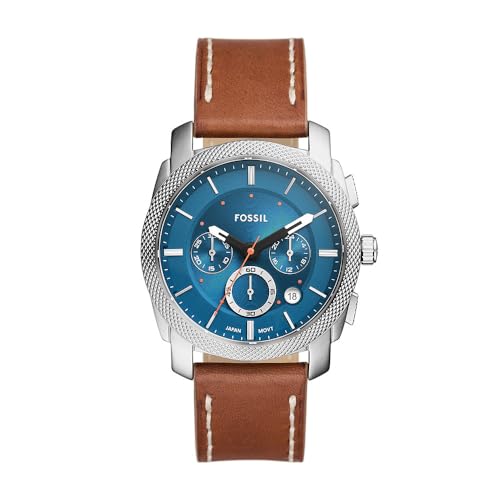 Fossil Machine uhr für Herren, Chronographenwerk mit Edelstahl- oder Lederarmband, Braun und Blau, 42MM Fossil Machine uhr für Herren, Chronographenwerk mit Edelstahl- oder Lederarmband, Braun und Blau, 42MM von Fossil