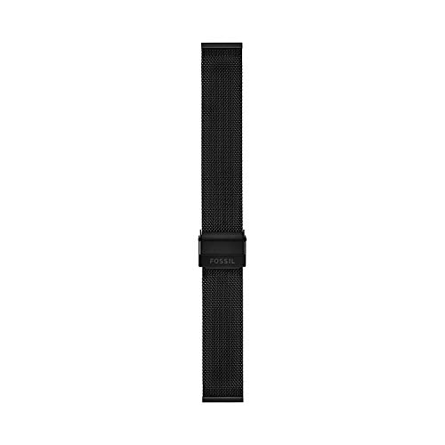 Fossil Uhrenarmband für Damen 18mm Schwarz Edelstahl Mesh, S181449 von Fossil