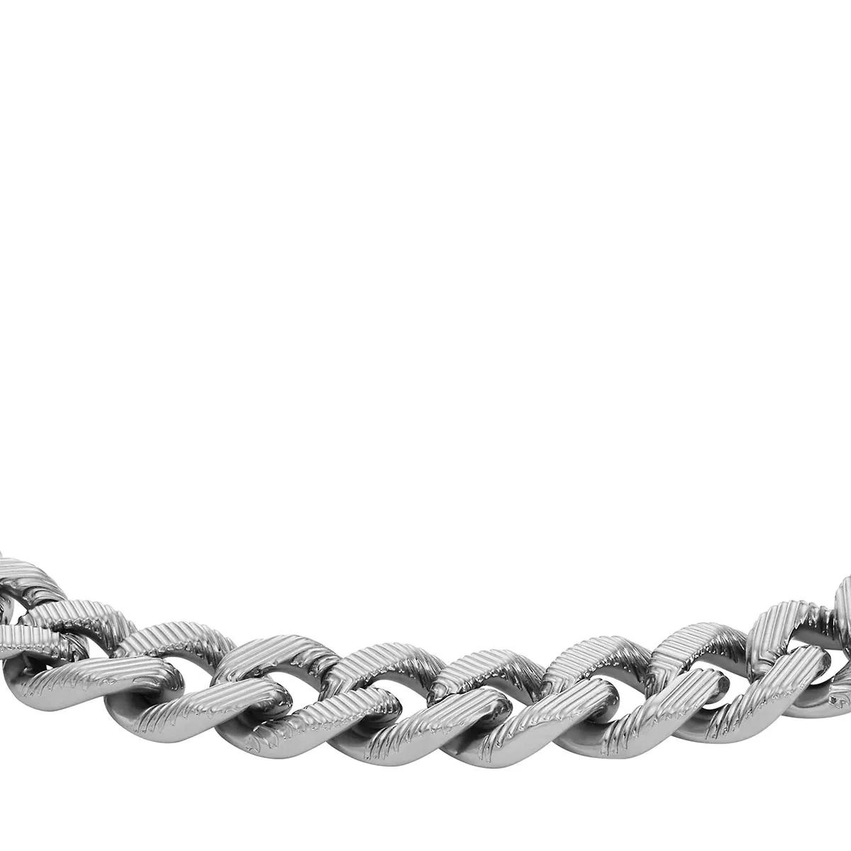 Fossil Armbänder - Harlow Linear Texture Chain Stainless Steel Bracel - Gr. M - in Silber - für Damen von Fossil