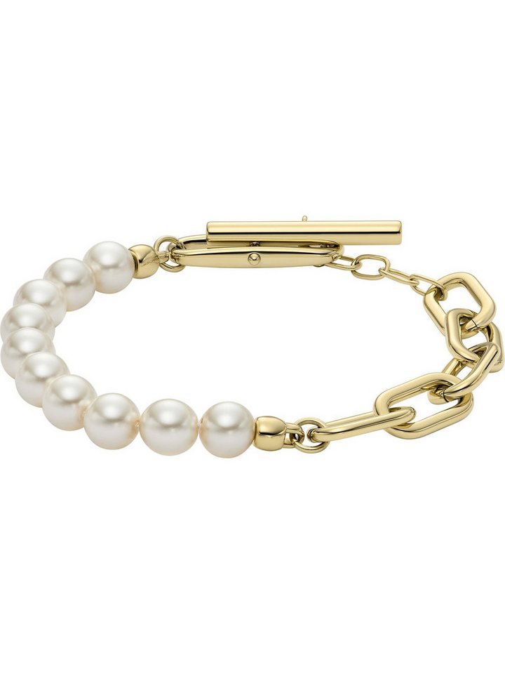Fossil Armband Fossil Damen-Armband Edelstahl Kunstperle, HERITAGE von Fossil