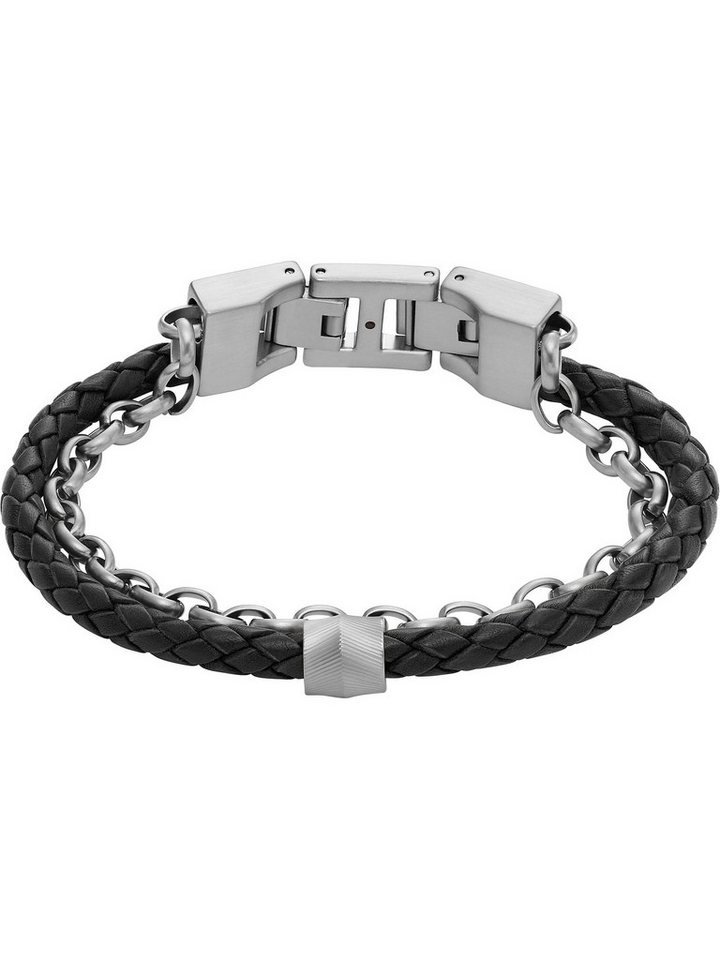Fossil Armband Fossil Herren-Armband Edelstahl, Leder, JEWELRY Fossil Armband Fossil Herren-Armband Edelstahl, Leder, JEWELRY von Fossil