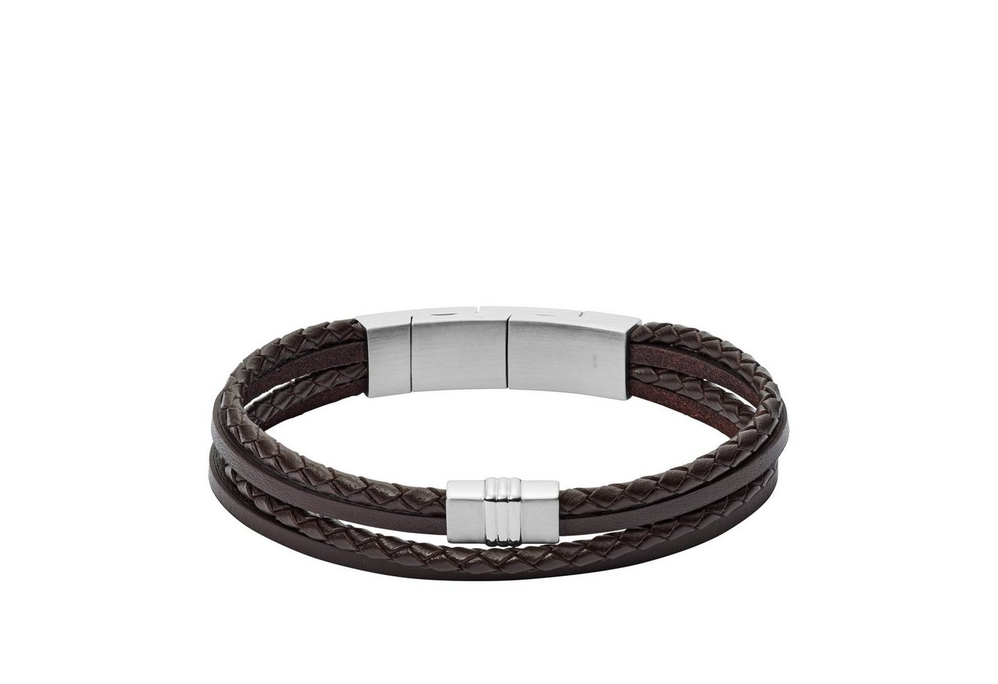 Fossil Armband JF02934040 Armband Herren Vintage Casual Brown Multi-Strand Braided Le von Fossil