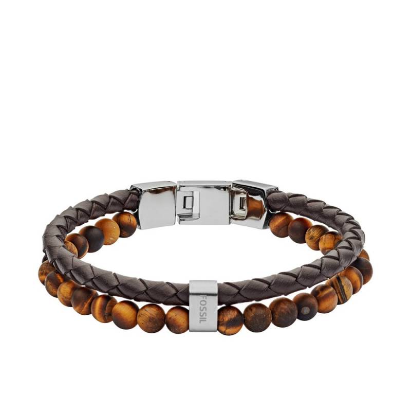 Fossil Armband JF03118040 Armband Herren Vintage Casual Tigerauge Leder Braun von Fossil