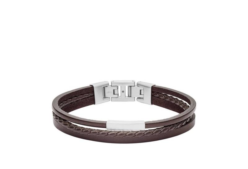 Fossil Armband JF03323040 Armband Herren Multi-Strand Edelstahl Leder von Fossil