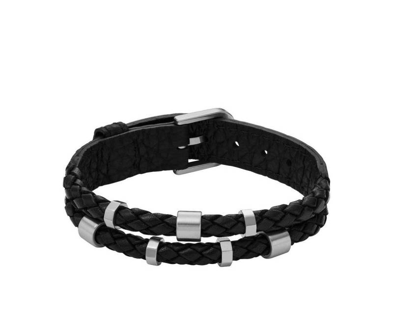 Fossil Armband JF04473040 Armband Herren Essentials Leder Schwarz 25,6 cm von Fossil