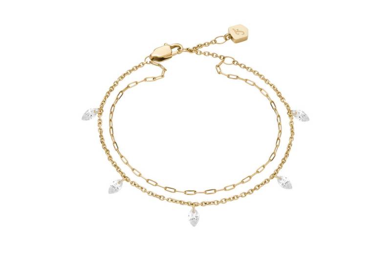 Fossil Armband Schmuck Geschenk Edelstahl Armschmuck ELLIS Layering, mit Zirkonia (synth) von Fossil