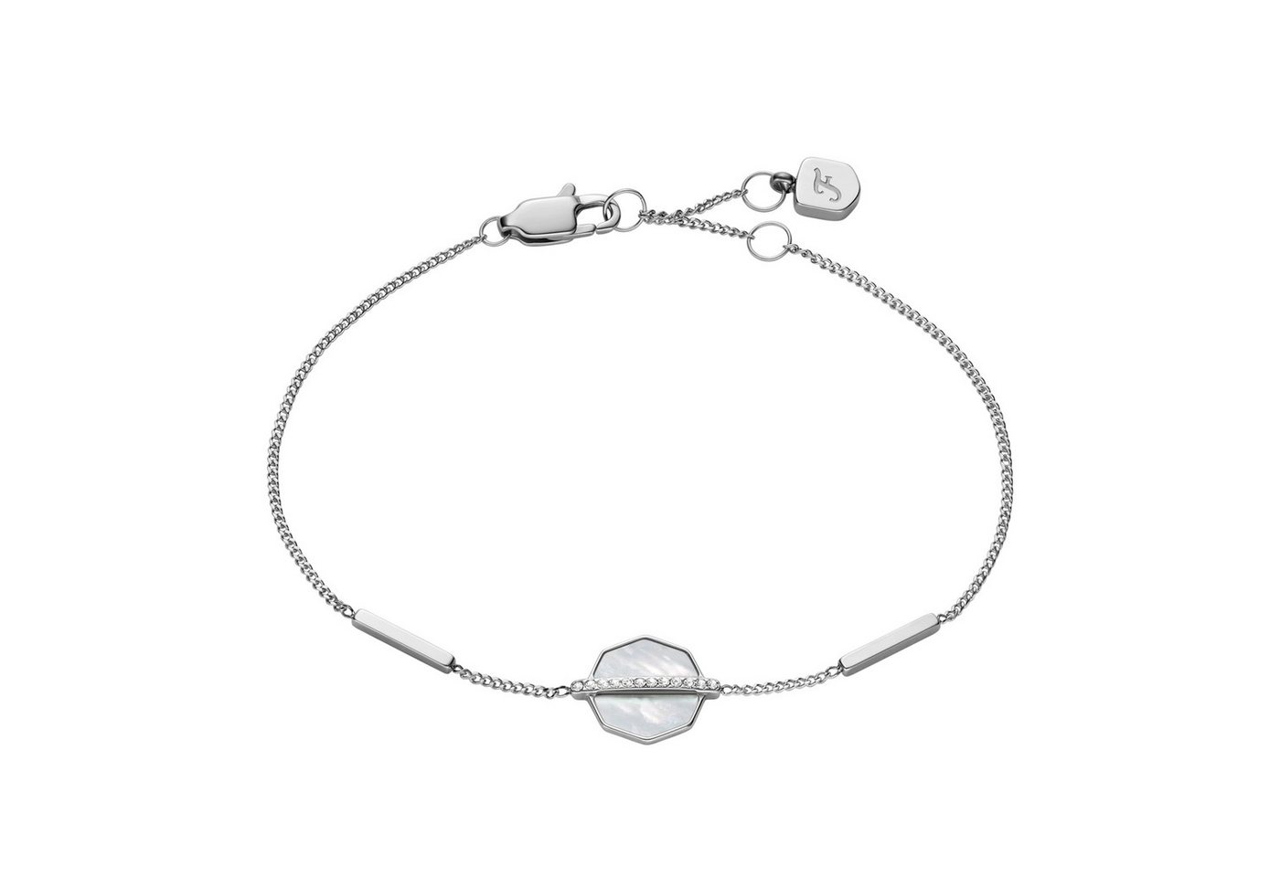 Fossil Armband Schmuck Geschenk Edelstahl JEWELRY, mit Glasstein - mit Perlmutt von Fossil