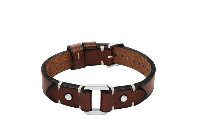 Fossil Armband Schmuck Geschenk Edelstahl Leder Armschmuck MACHINE von Fossil