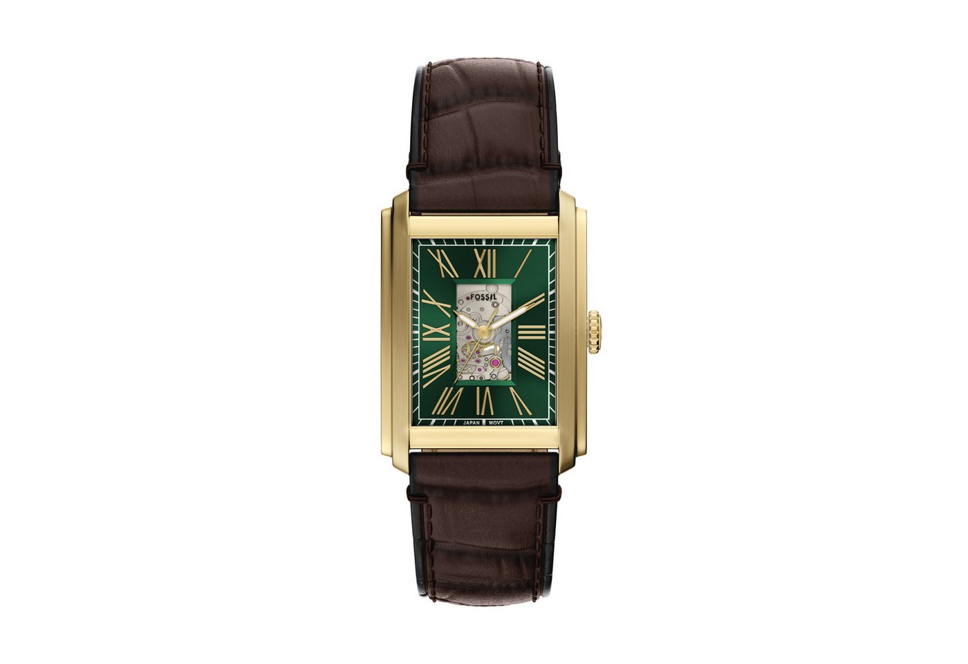 Fossil Automatikuhr CARRAWAY ME3271, Armbanduhr, Herrenuhr, Mechanische Uhr, Lederarmband, analog von Fossil