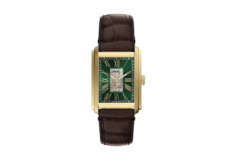 Fossil Automatikuhr CARRAWAY ME3271, Armbanduhr, Herrenuhr, Mechanische Uhr, Lederarmband, analog von Fossil