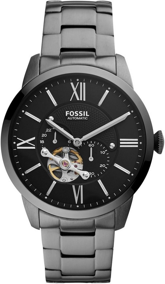 Fossil Automatikuhr TOWNSMAN Automatic ME3172, Armbanduhr, Herrenuhr, mechanische Uhr, Edelstahlarmband von Fossil