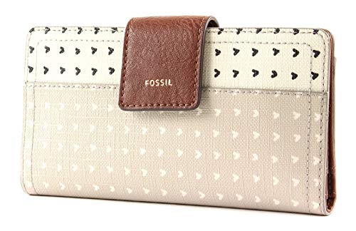 Fossil Brieftasche für Frauen Logan, 100% PVC/Polyurethan Trim Tab Clutch Hearts 17,1 cm L x 1,9 cm B x 8,9 cm H SL7827745 von Fossil