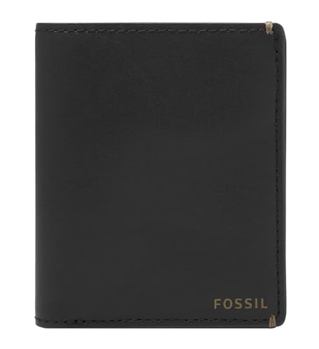 Fossil Brieftasche für Frauen Logan, Bedrucktes PVC/Polyurethan Kartenetui schwarz 13.8cm L x 0.4cm B x 8.5cm H SL6333104 von FOSSIL