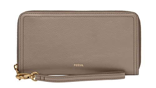 Fossil Brieftasche für Frauen Logan, Eco Leder/Polyurethan Trim Zip Clutch grau 19,7 cm L x 1,9 cm B x 10,2 cm H SL7831788 von Fossil