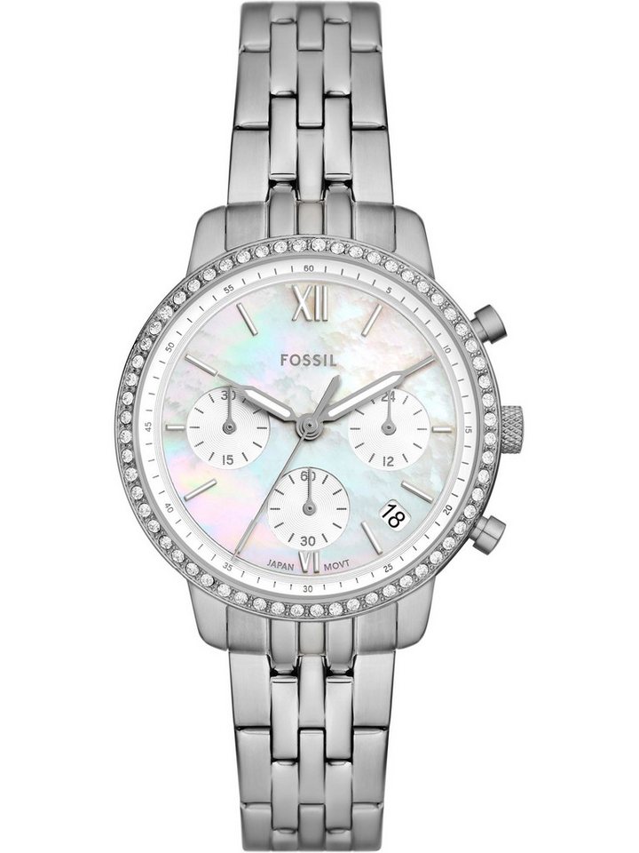 Fossil Chronograph Fossil Damen-Uhren Analog Quarz von Fossil